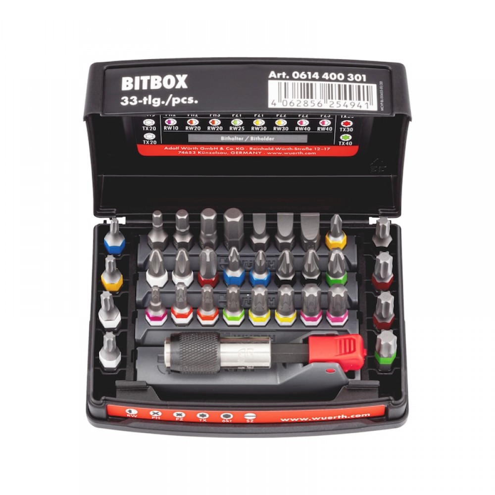 WÜRTH Uç kutusu,boyut 3 33 parça