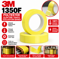 3M 1350F Polyester Elektrik Trafo İzolasyon Bandı 10 Adet