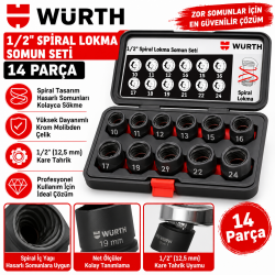 1/2 inç spiral lokma somun seti 14 parça