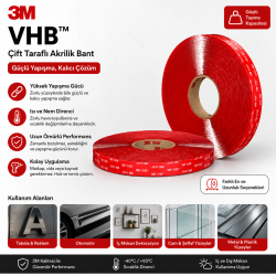 3M™ VHB™ Bant 4910F, Şeffaf, 19 mm x 33 m, 1.0 mm