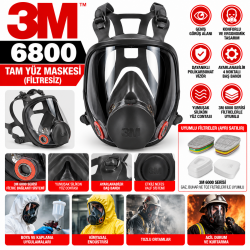 3M 6800 Tam Yüz Maskesi (Filtresiz)