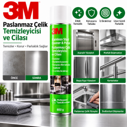 3m Paslanmaz Çelik Temizleyicisi ve Cilası 600 gr 