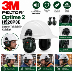 3M PELTOR Optime 2 H520P3E Barete Takılabilir Kulaklık