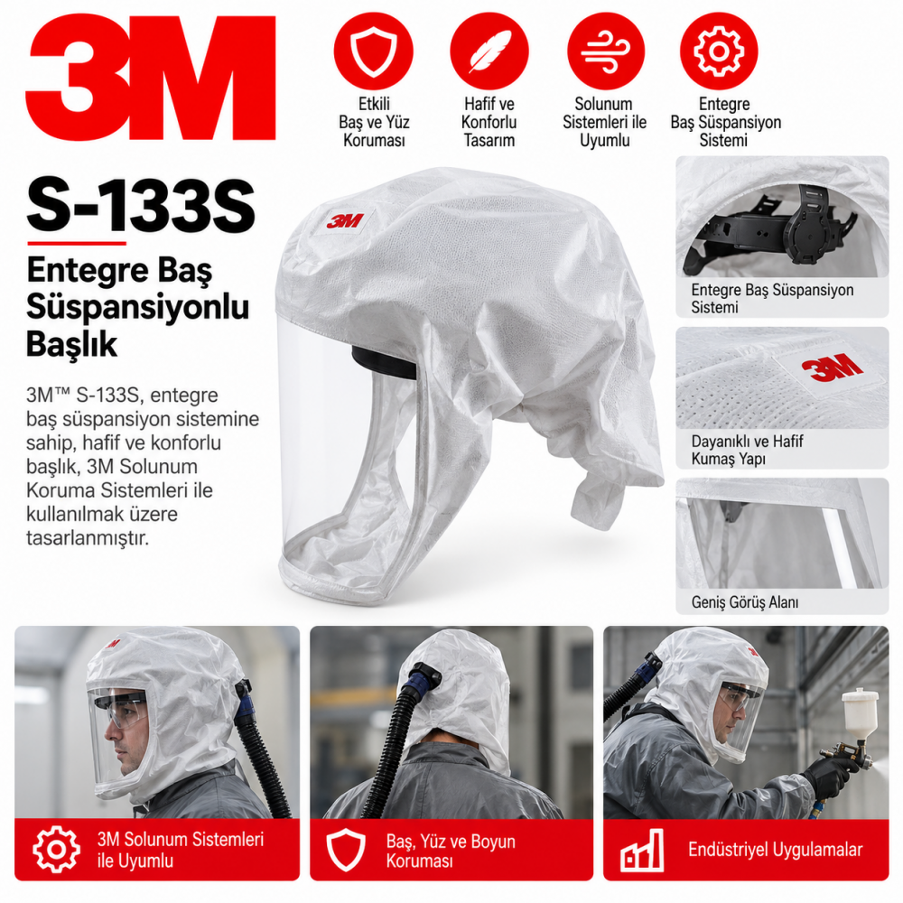 3M S-133S Entegre Baş Süspansiyonlu Başlık