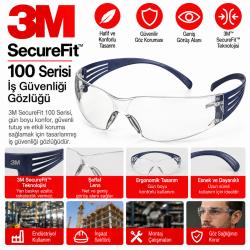 3M SecureFit 100 Serisi İş Güvenliği Gözlüğü