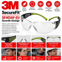 3M Securefit SF401AF-EU Güvenlik Gözlüğü 