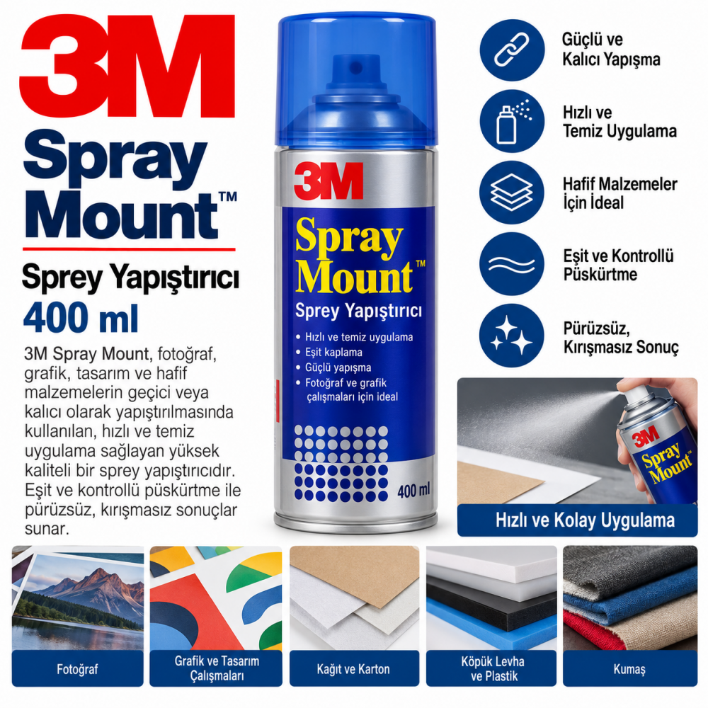 3M Spray Mount Sprey Yapıştırıcı 400 Ml
