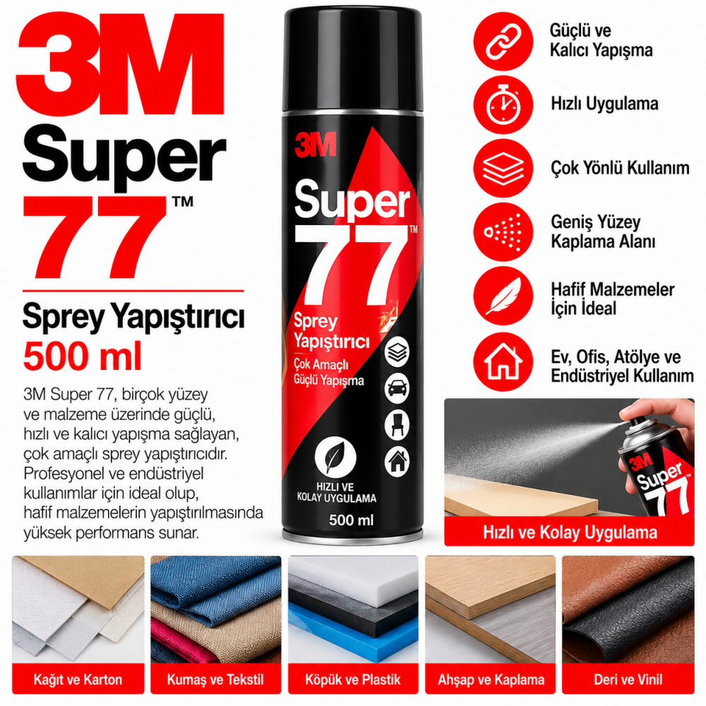 3m Sprey Yapıştırıcı 77 500 ml 