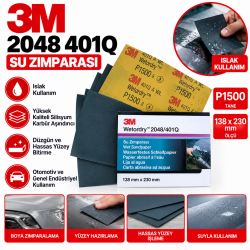 3m 2048 401Q Su Zımparası P1500 138X230MM 50 Adet