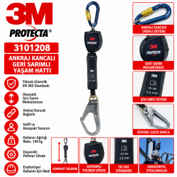 3M Protecta 3101208 Ankraj Kancalı Geri Sarımlı Yaşam Hattı