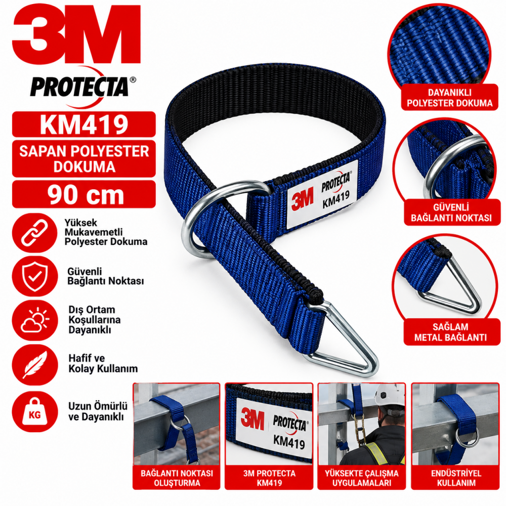 3M Protecta KM419 Sapan Polyester Dokuma 90 cm