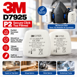 3M D7925 P2 Secure Click Toz Filtresi 12 Çift
