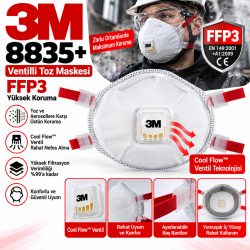 3M 8835+ Ventilli Toz Maskesi FFP3 