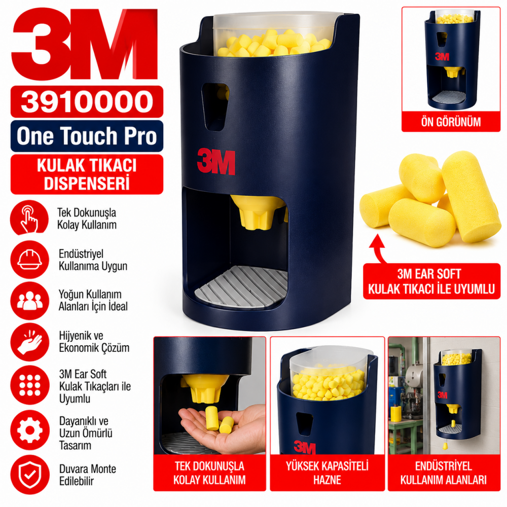 3M 3910000 One Touch Pro Kulak Tıkacı Dispenseri