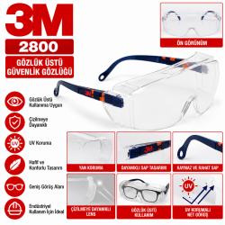 3M 2800 Gözlük Üstü Güvenlik Gözlüğü 24 Adet