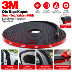 3m Oto Kapı Kaput Ses Toz Yalıtım Fitili  Siyah Renk Kendinden Yapışkanlı