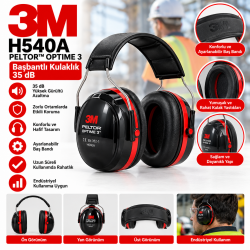 3M H540A Peltor Optime 3 Başbantlı Kulaklık 35 dB