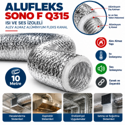 ALUFLEKS SONO F Q315- 10 M ISI VE SES İZOLELİ ALEV ALMAZ ALÜMİNYUM FLEKS KANAL