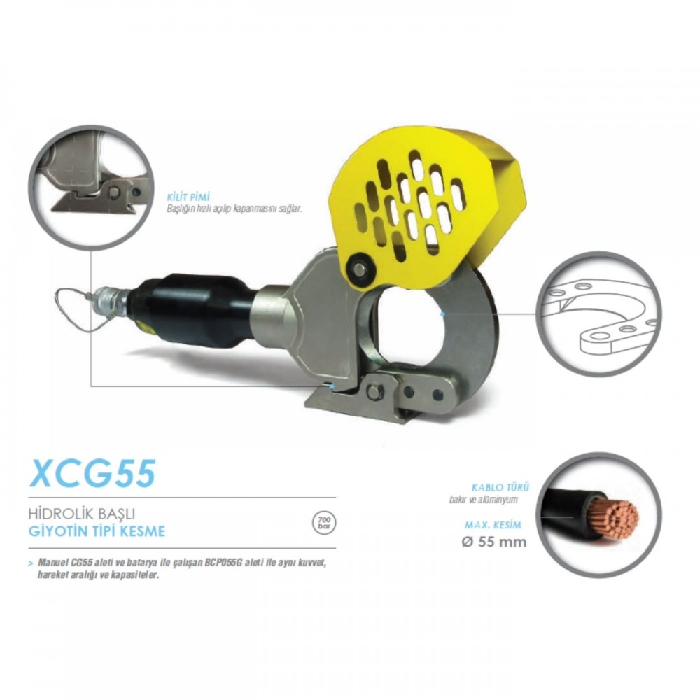 Hidrolik Başlı Giyotin Tipi Kesme XCG55