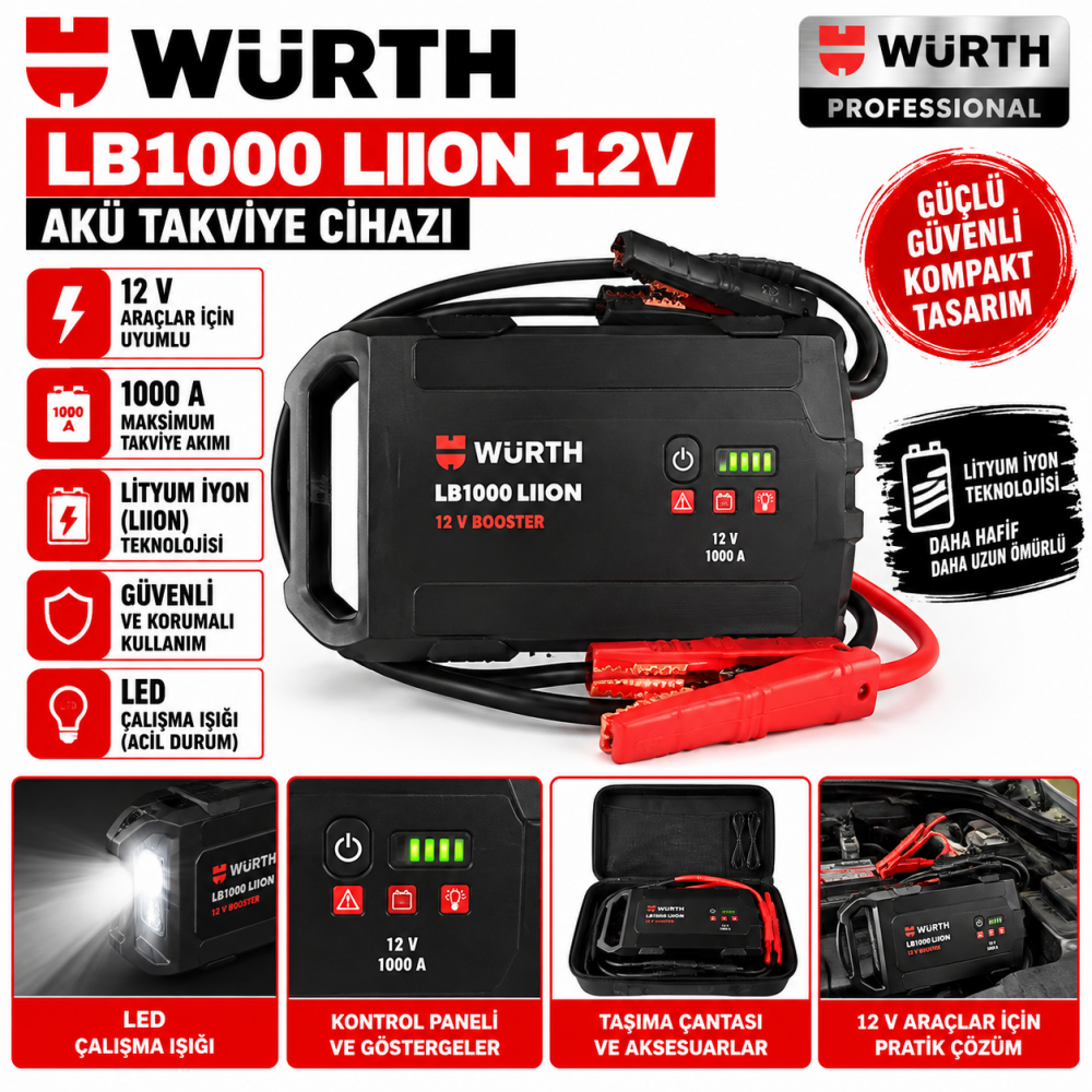 AKÜ TAKVİYE CİHAZI LB1000 LIION 12V