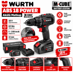  Würth  Akülü matkap ABS 18 POWER M-CUBE