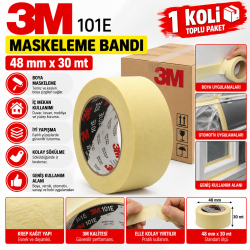 3M 101E Maskeleme Bandı 48mm*30mt 1 Koli 