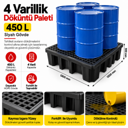 4 varillik Döküntü paleti 450L-Siyah gövde