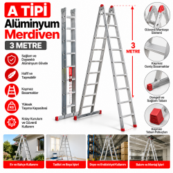 A Tipi Alüminyum Merdiven 3 Metre