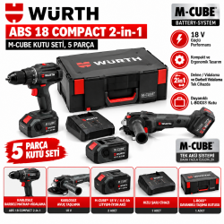  Würth  ABS 18 COMPACT 2-in-1 M-Cube kutu seti, 5 parça