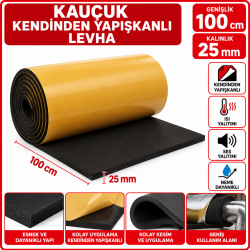  KAUÇUK KENDİNDEN YAPIŞKANLI LEVHA 100/25mm