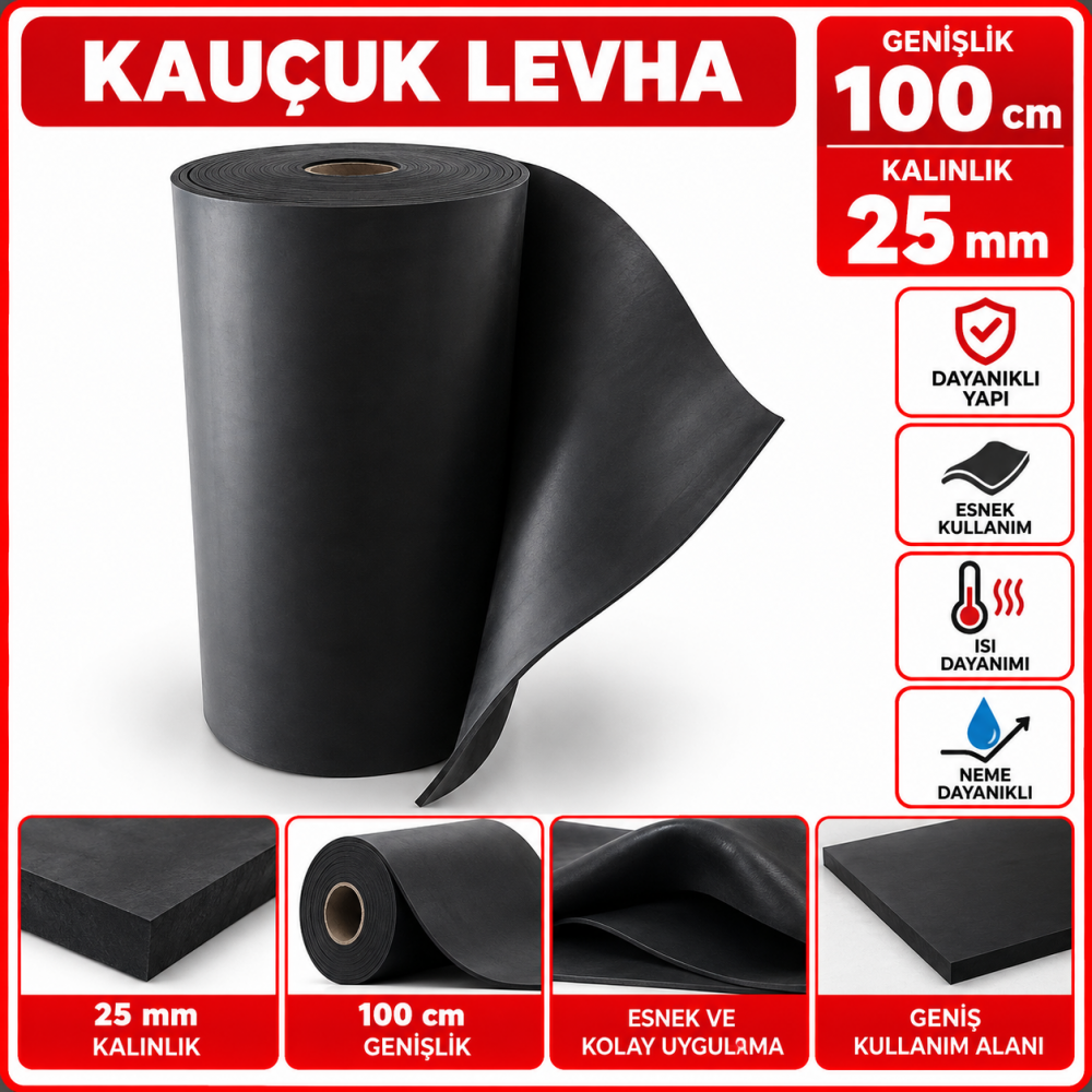  KAUÇUK LEVHA 100/25mm