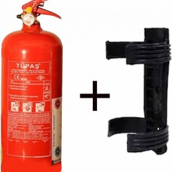 2kg Tüpaş Yangın Tüpü ve Plastik Aparatı 2li Set
