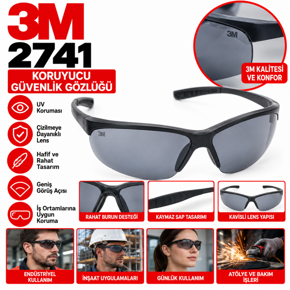 3M 2741 Koruyucu Güvenlik Gözlüğü